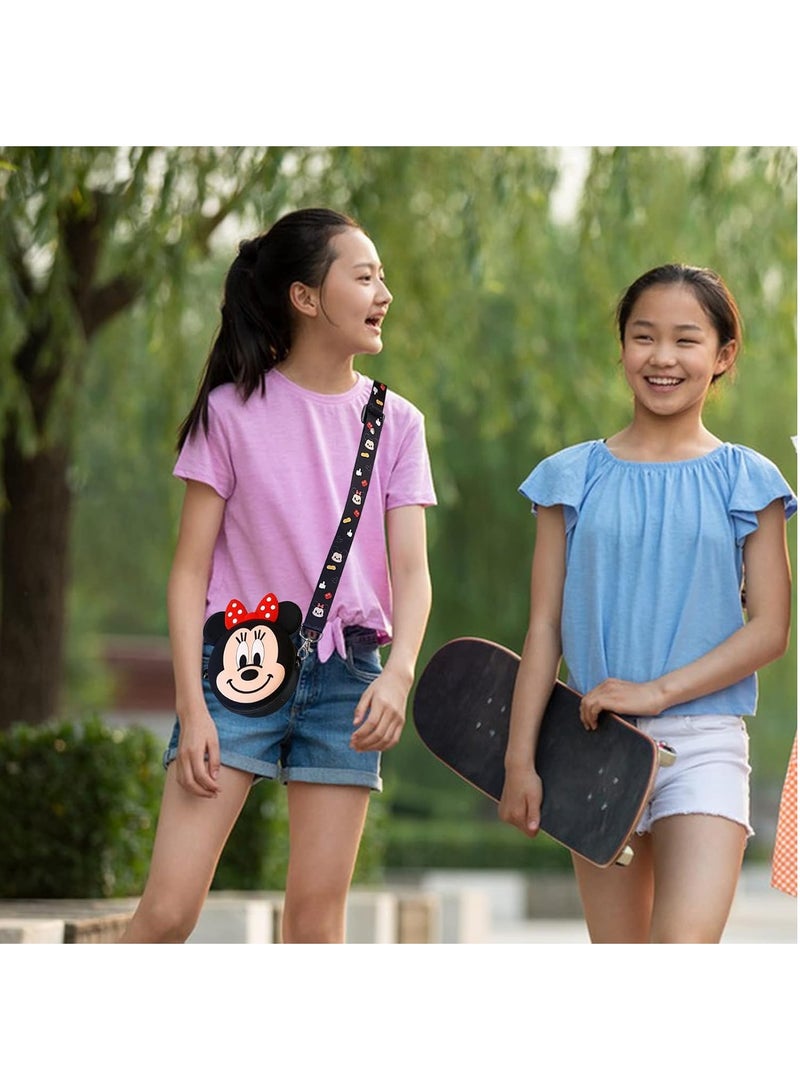 Minnie Mouse Shoulder Bag for Kids Cute Cartoon Silicone Mini Kids Purse, Cartoon Minnie Shoulder Bag with Adjustable Strap Length for Kids Gifts Birthday Gifts - Image 5