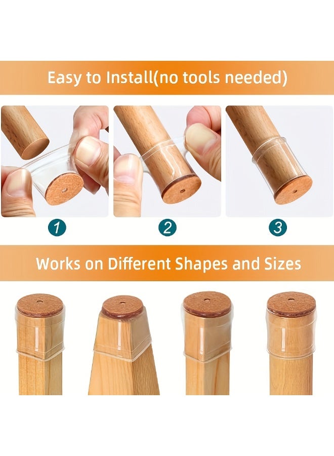 32 PCS Anti-Slip Noise-Reducing Chair Foot Covers - Felt Floor Protection Pads, Furniture Leg Protectors - Image 3