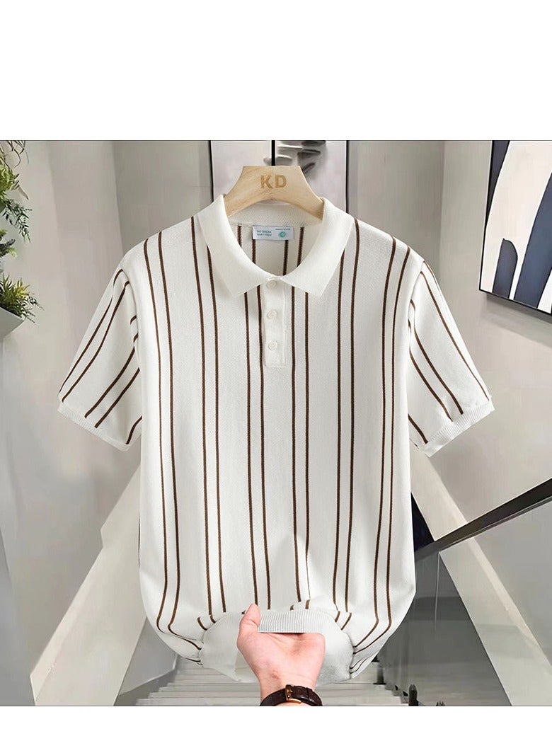 Men's Pure Cotton Short Sleeved T-shirt Casual POLO Shirt  - Image 1