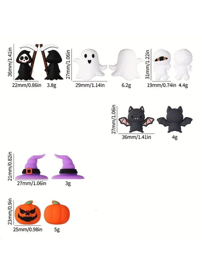 خرز السليكون لهالوين الخفاش المخيف المومياء قرعة قبعة الساحرة حرف يدوية لمصنوعات المجوهرات - Image 3