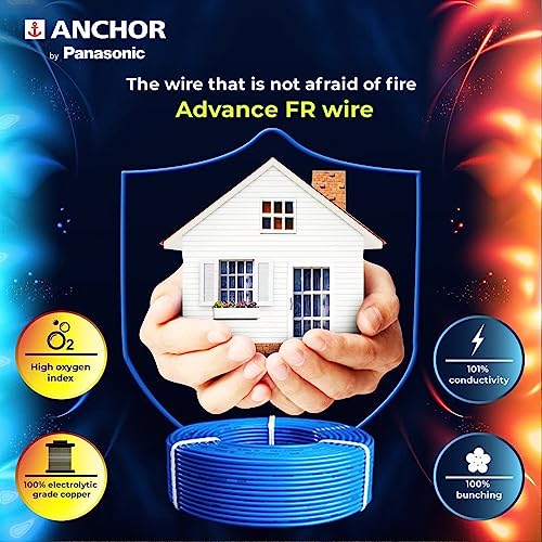 Anchor by Panasonic Advance FR 90m 4 sq.mm Electric Wire, PVC Insulated Class 2 Conductor (100% Copper), Anti-Rodent & Flame Retardant Wire for Domestic & Industrial Use (27426BK) - Image 4