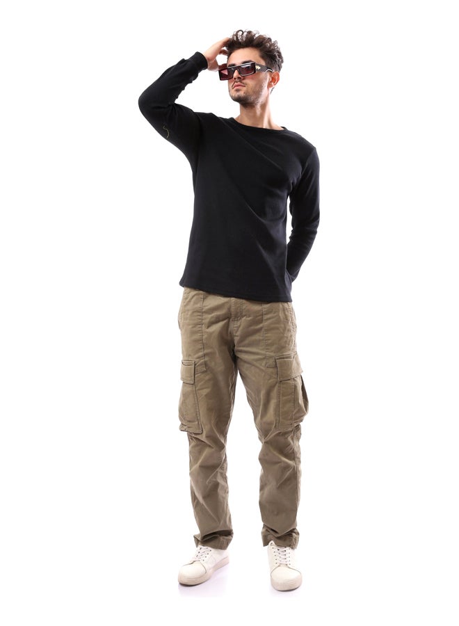 Andora Knitted Slip On Comfy SweatShirt_Black - Image 1