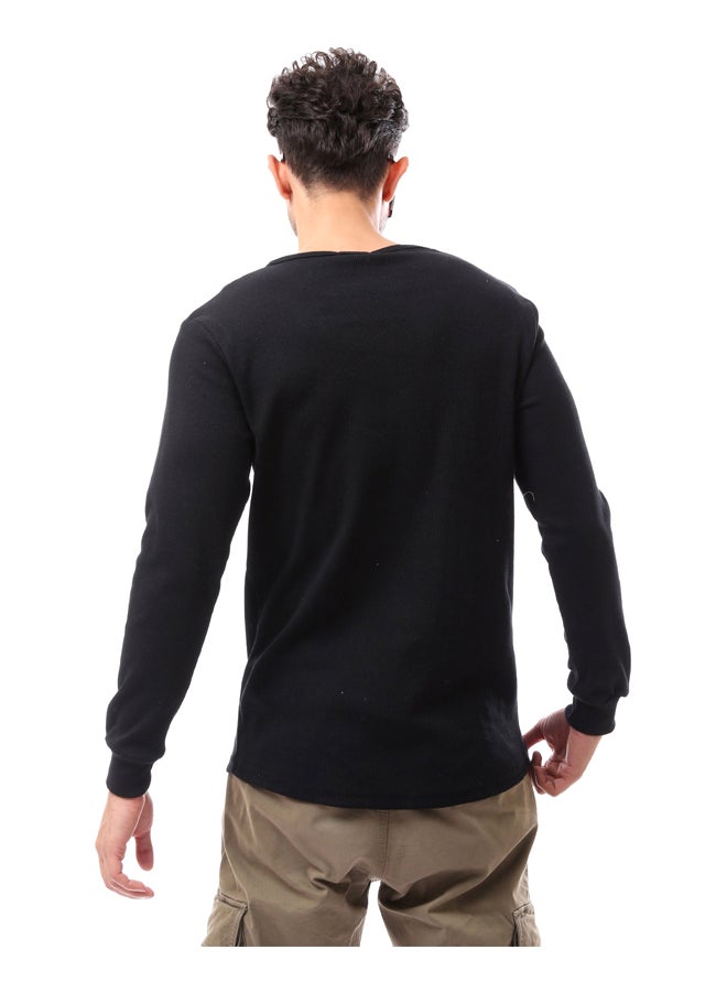 Andora Knitted Slip On Comfy SweatShirt_Black - Image 4