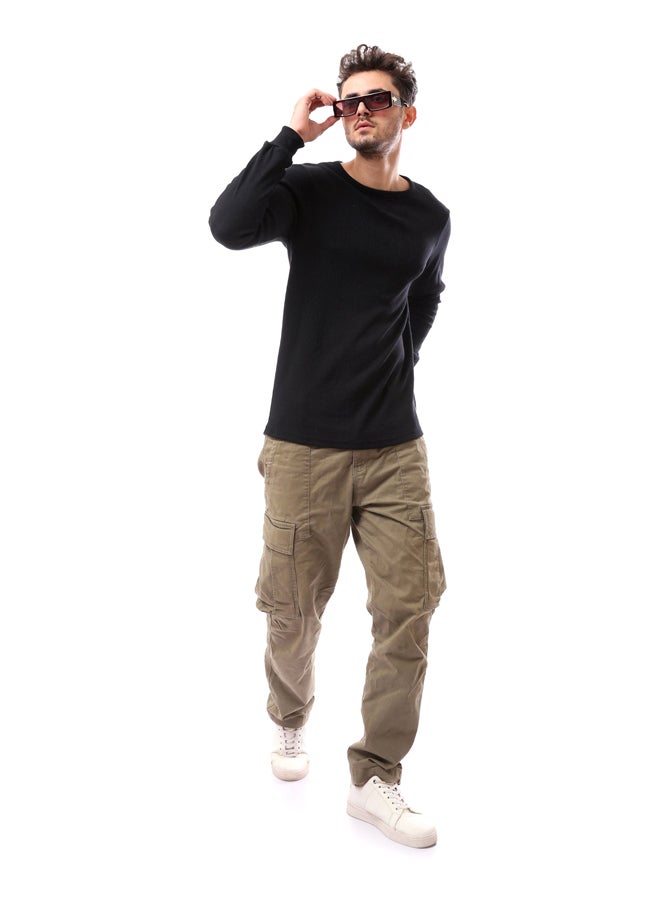 Andora Knitted Slip On Comfy SweatShirt_Black - Image 2