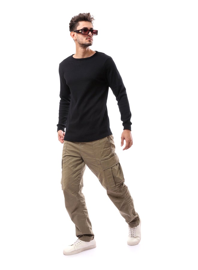 Andora Knitted Slip On Comfy SweatShirt_Black - Image 3
