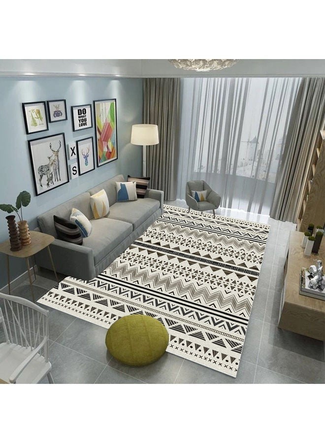Loquat Rectangular Soft Touch Carpet Black/Beige 140x200cm - Image 2