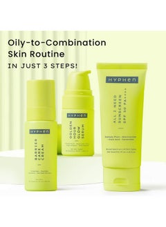 HYPHEN Daily Face Care Regime For Combination & Oily Skin 3 Step Facial Kit Routine With Face Serum Face Cream & Sunscreen Spf 50 To Control Excess Oil & Improve Skin Barrier Value Pack Of 3  - Image 2