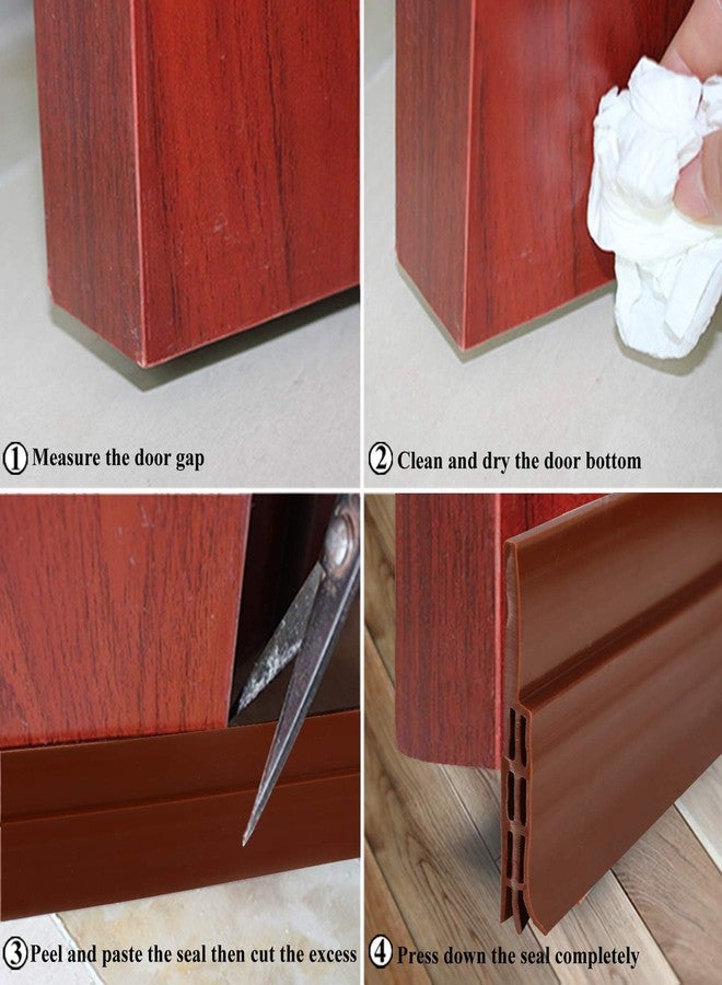 HGC Door Bottom Sealing Strip Self-Adhesive Under Door Gap Filler Rubber Ac Door Blocker Door Dust Stopper for Home Door Gap Sealing Strip Cockroach Insect Draft Stopper (1 METRE Pack of 1, Brown) - Image 4