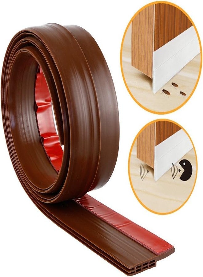 HGC Door Bottom Sealing Strip Self-Adhesive Under Door Gap Filler Rubber Ac Door Blocker Door Dust Stopper for Home Door Gap Sealing Strip Cockroach Insect Draft Stopper (1 METRE Pack of 1, Brown) - Image 2