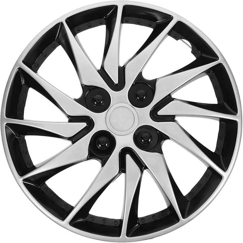 فضة 14 بوصة غطاء عجلة السيارة الكامل طوق غطاء بديل اكسسوارات السيارات - Image 2