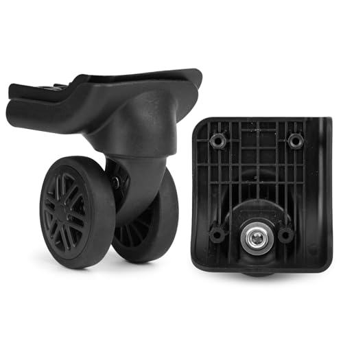 Ech.Apr 1 Pair Luggage Wheels Replacement,Mute Suitcase Wheel Repair Set, Black Luggage Suitcase Caster Wheel Replacement Parts, Double-Row Wheels - Image 1
