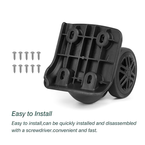 Ech.Apr 1 Pair Luggage Wheels Replacement,Mute Suitcase Wheel Repair Set, Black Luggage Suitcase Caster Wheel Replacement Parts, Double-Row Wheels - Image 5