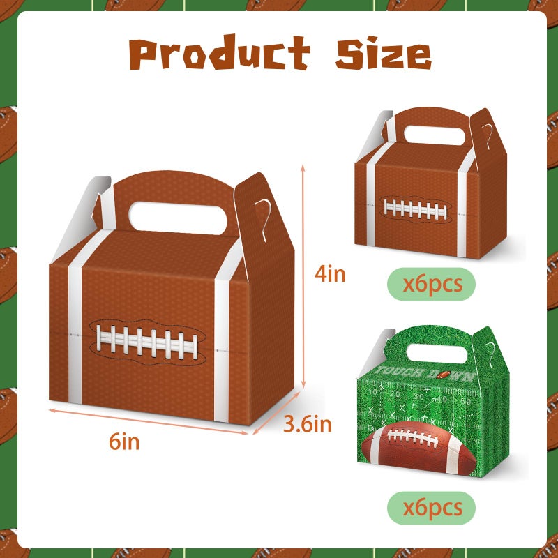 KALEFO Super Football Bowl Party Treat Boxes Touch Down Favor Box Decorations Sports Theme Rugby Snack Themed Suppliesï¼ˆ12Pcs - Image 5