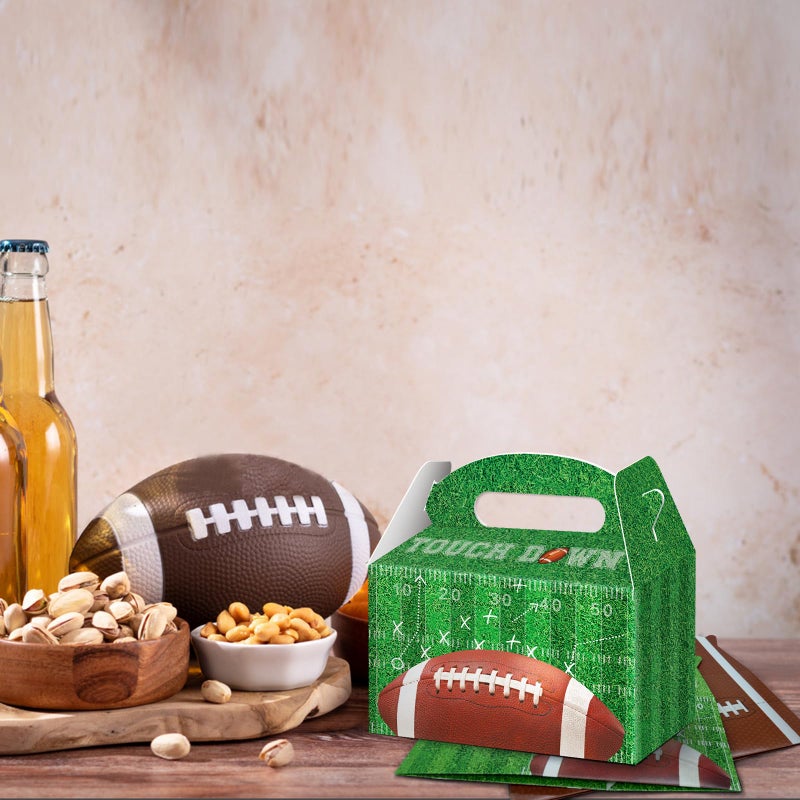 KALEFO Super Football Bowl Party Treat Boxes Touch Down Favor Box Decorations Sports Theme Rugby Snack Themed Suppliesï¼ˆ12Pcs - Image 2