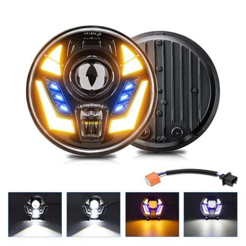 DriSentri 7 Inch Round LED Light 1pc DC1224V 7 Inch 220W 6000K3500K DOT Approved HiLo Beam DRL Round LED Light Fit for Jeep Wrangler JKTJLJMotorcycles - Image 3