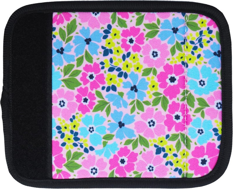 Careteilly Neoprene Luggage Handle Wrap Fluorescent Colors Luggage Identifiers/Tags/Marker (Flower) - Image 2