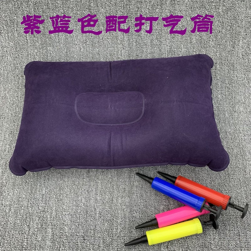 Camping Inflatable Pillow Square Nap Inflatable Pillow Outdoor Camping Cushion Travel Flocking Inflatable Pillow - Image 1