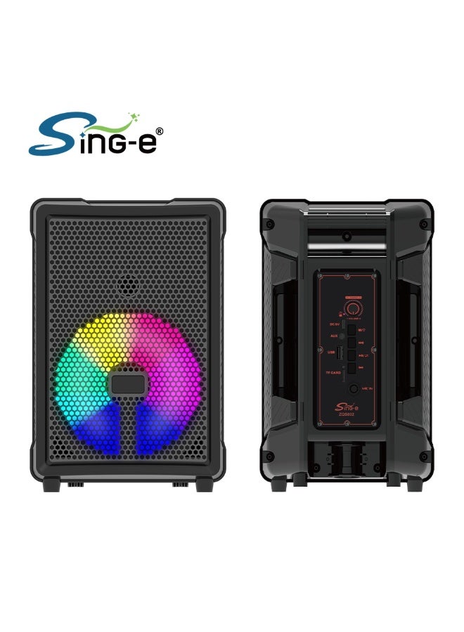 singe ZQS802 Portable Bluetooth Speaker with 8-Inch Bass Woofer – Deep Bass Wireless Audio System with Long Battery Life – Compact & Powerful Speaker for Home, Outdoor, Parties & Travel – OEM/ODM Factory Direct Bluetooth Speaker with USB/TF/AUX Playback Support - Image 2