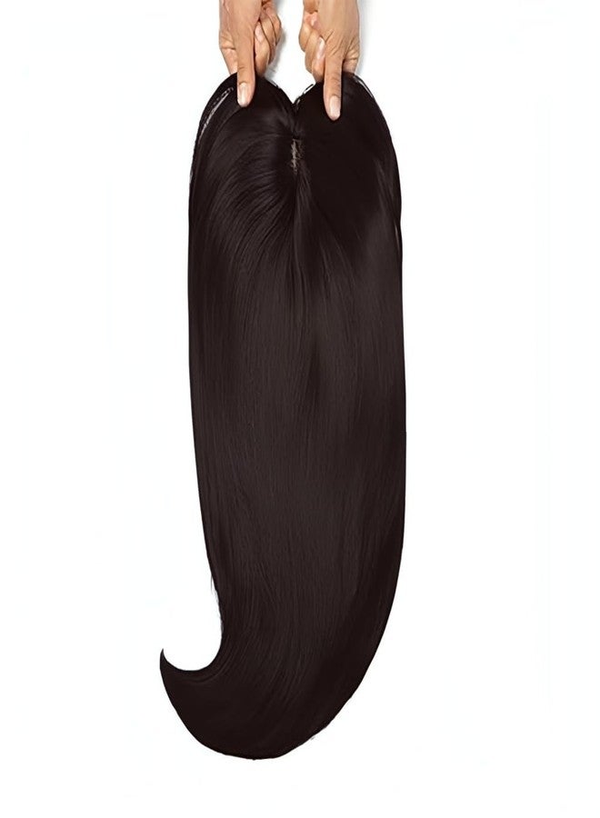 BLUSHIA 5 Clip Matt Hair topper for Girls Natural Color | 22 Inch Women Hair Toppers Invisible Seamless Clip in Hair Extension (Brown) - Image 4
