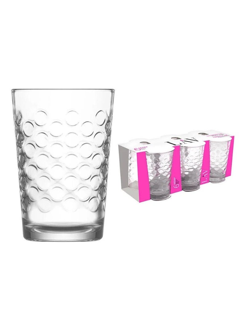 LAV 6 Pieces Sedef Water Glass Set 205 Ml - Clear - Image 3