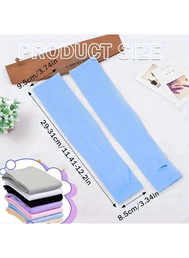 20 Pairs UV Sunscreen Cooling Arm Sleeves Color Mixing For Men Women Driving Fishing - Image 5
