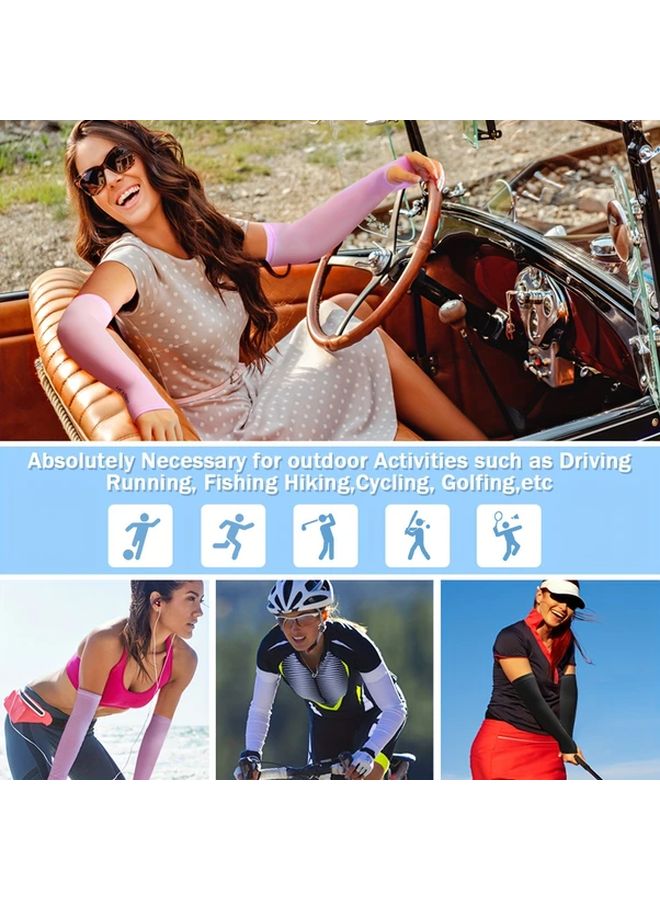 20 Pairs UV Sunscreen Cooling Arm Sleeves Color Mixing For Men Women Driving Fishing - Image 4