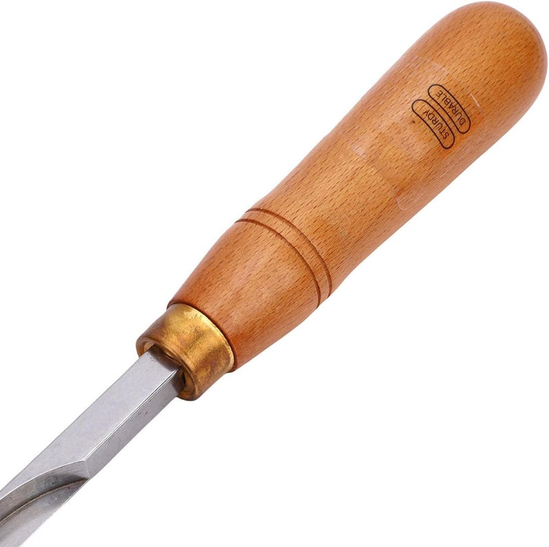Woodworking Chisel Set | Right Angle Corner Chisel & Flat with Metal Strike Cap for Wood and Stone Carving - Image 5