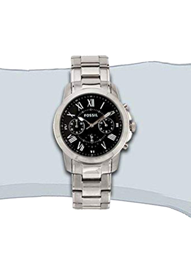 FOSSIL Men Grant Water Resistant Stainless Steel Analog Watch FS4736 - 44 mm - Silver - Image 4