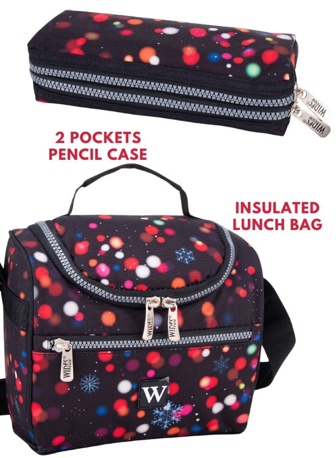 Wires 3 Piece Kids School Trolley Bag laptop compartment Big Wheels With Lunch bag u0026 Pencil Case - Image 3
