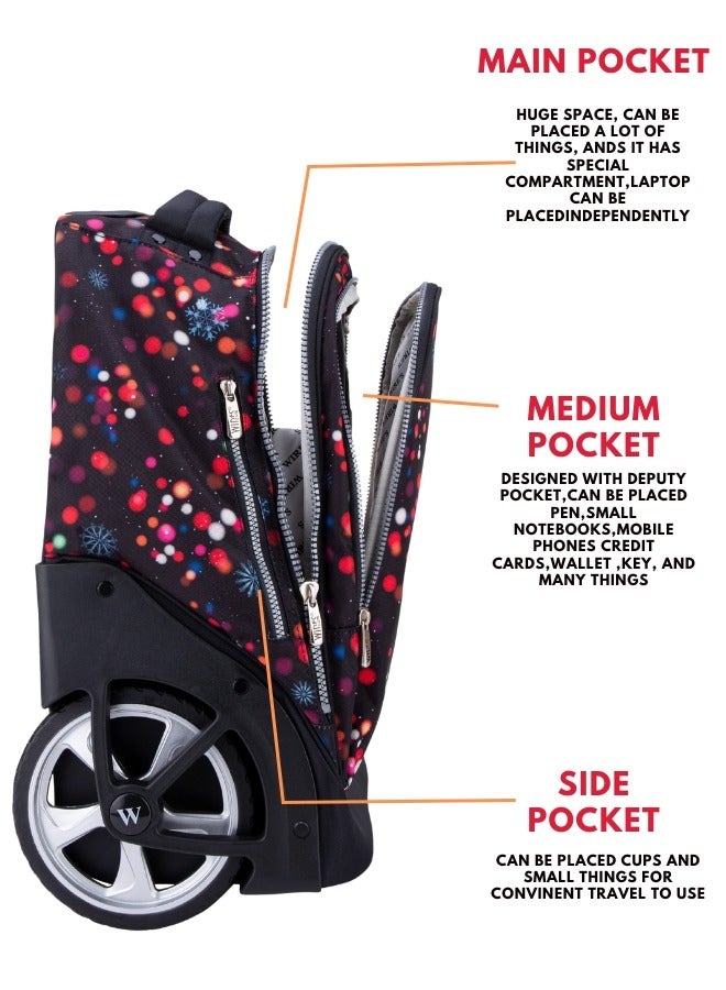 Wires 3 Piece Kids School Trolley Bag laptop compartment Big Wheels With Lunch bag u0026 Pencil Case - Image 2