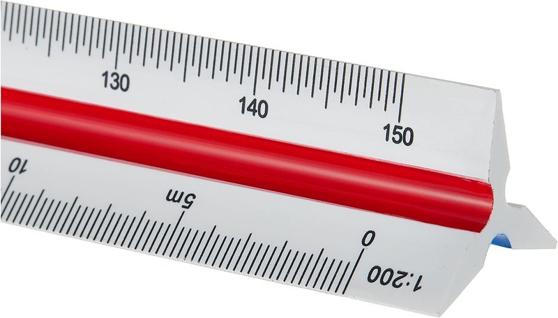 Triangular Ruler, 30 Cm Length, Multicolour