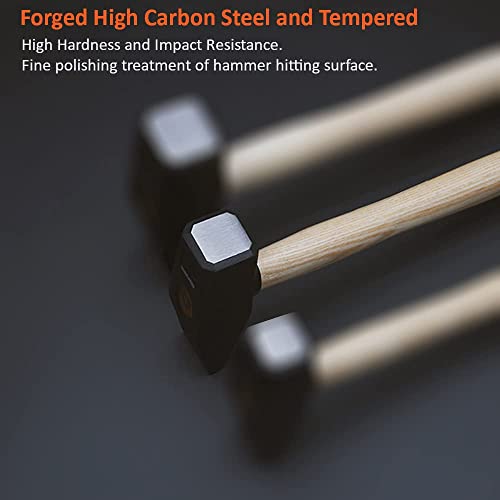 Harden 800 grams Professional Machinist Hammer with Wood Handle & Forged Carbon Steel Head - 590018 - Image 4