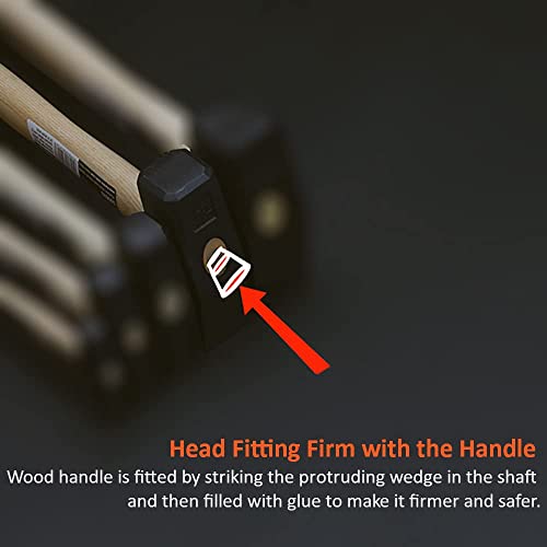 Harden 800 grams Professional Machinist Hammer with Wood Handle & Forged Carbon Steel Head - 590018 - Image 3