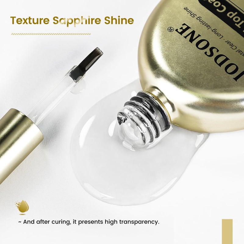 JODSONE Crystal Builder Top Coat Gel â€“ 16.5ml No Wipe Clear Top Coat for Gel Nail Polish, Ultra Transparent for Glossy Finish or Overlay Structure, U V/LED Curing Needed - Image 5