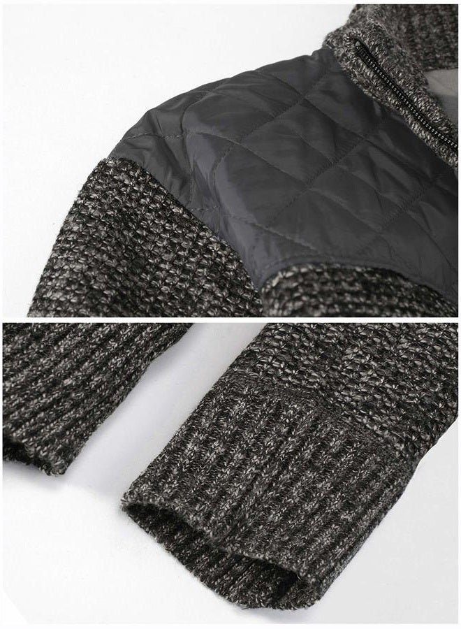 Gioberti Boy's Knitted Full Zip Cardigan Sweater with Soft Brushed Flannel Lining, Melange Charcoal, 6 - Image 4