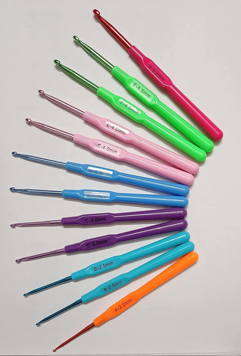 SKINPLUS Craft Present Set of 12pcs Multicolor Aluminium Crochet Hook Knitting Needle Set for Sewing Craft Yarn Sweater Woolen Cloth Size from 20mm to 50mm - Image 4