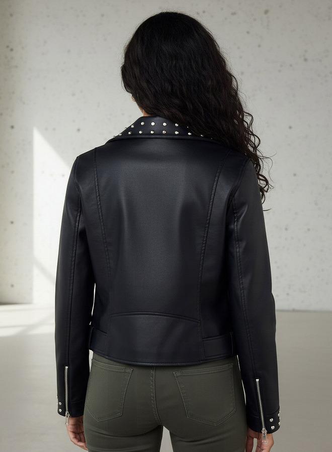 2Xtremz Regular PU Biker Jacket with Pockets - Image 3