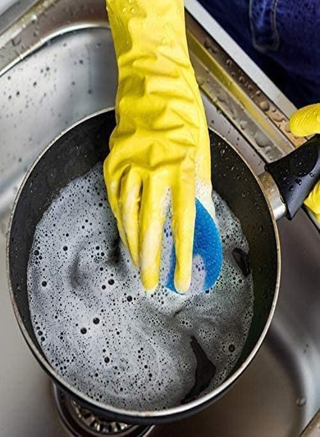 SAWSHIELD Nylon Plastic Sponge Scrub Foam Pad Scrubber Washing Brush for Teflon pots and Pans Cleans up Big Messes with Little Effort Safe for Non-Stick Cookware - (Multicolor) (Pack of 12) Big Size - Image 5