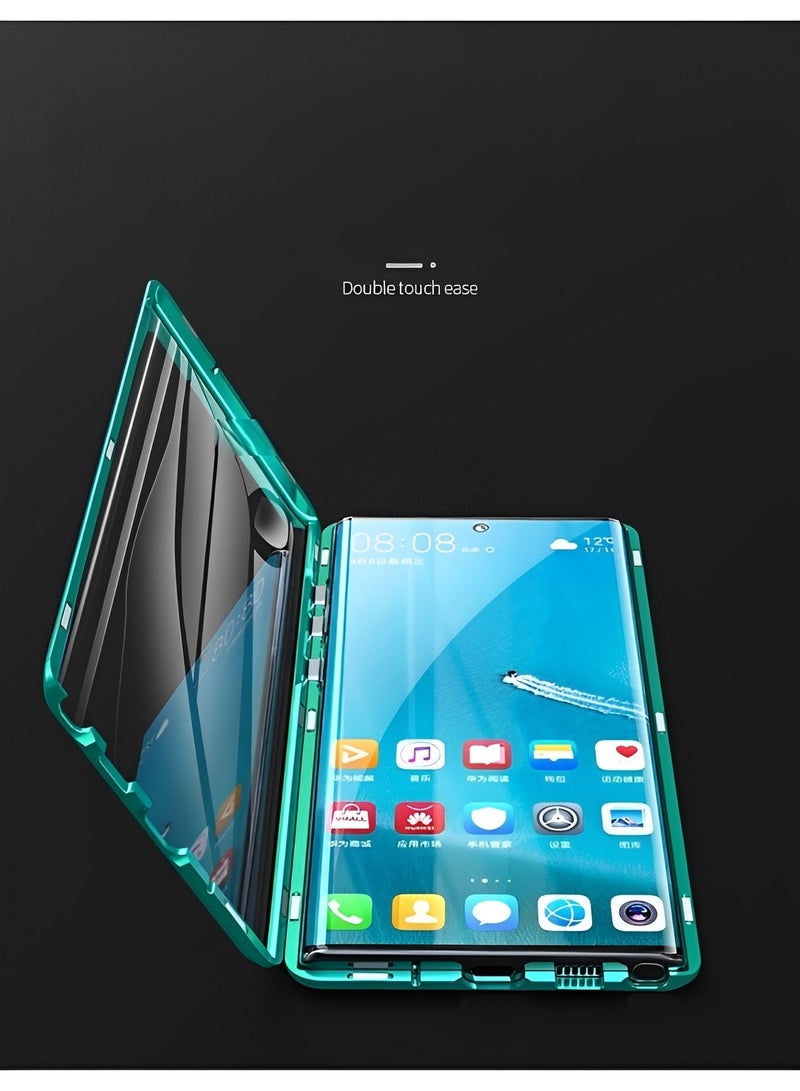 REOCLE Magnetic Case for Samsung Galaxy S21 Ultra with Safety Lock Magnetic Tempered Glass Double-Sided Phone Case Anti-Scratch Support Wireless Charger Clear Magnetic Case for Galaxy S21 Ultra Plus - Image 4