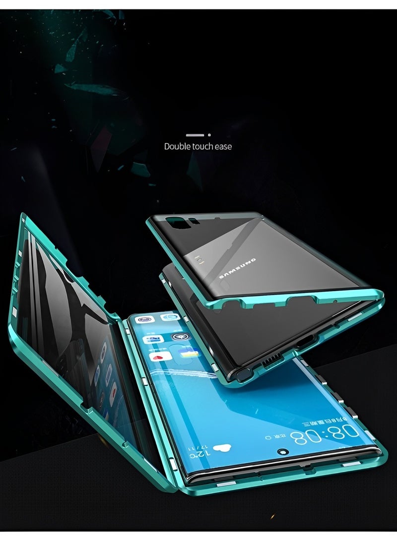 REOCLE Magnetic Case for Samsung Galaxy S21 Ultra with Safety Lock Magnetic Tempered Glass Double-Sided Phone Case Anti-Scratch Support Wireless Charger Clear Magnetic Case for Galaxy S21 Ultra Plus - Image 5