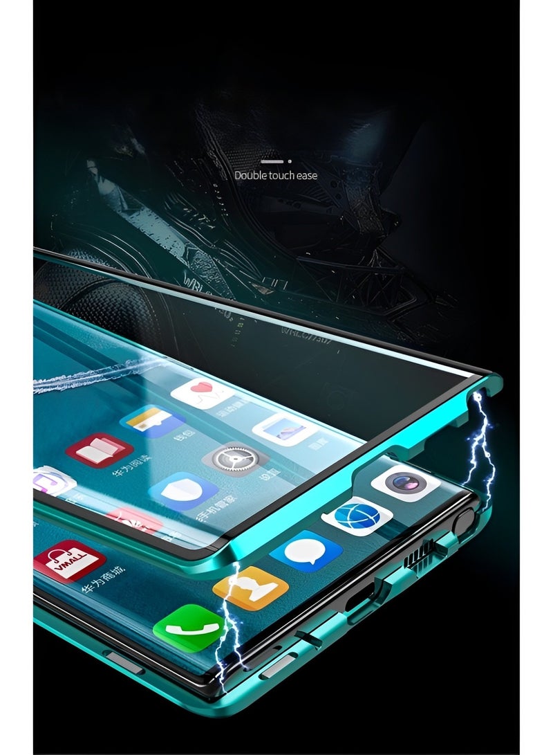 REOCLE Magnetic Case for Samsung Galaxy S21 Ultra with Safety Lock Magnetic Tempered Glass Double-Sided Phone Case Anti-Scratch Support Wireless Charger Clear Magnetic Case for Galaxy S21 Ultra Plus - Image 3