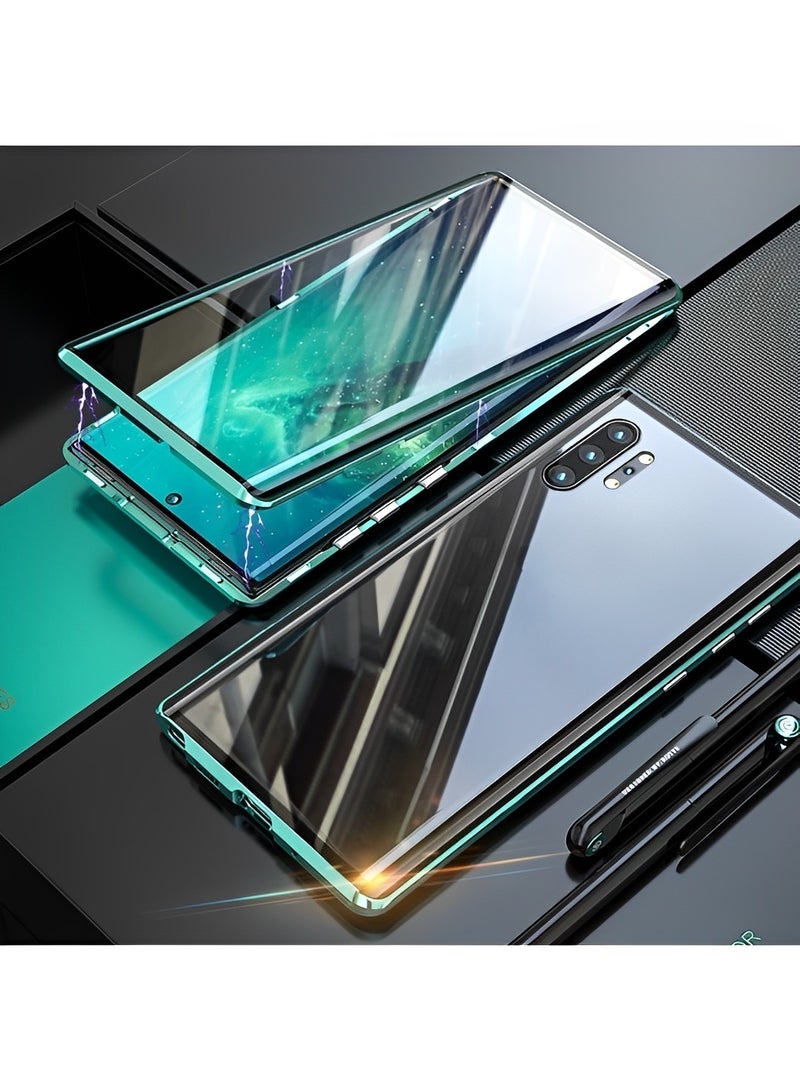 REOCLE Magnetic Case for Samsung Galaxy S21 Ultra with Safety Lock Magnetic Tempered Glass Double-Sided Phone Case Anti-Scratch Support Wireless Charger Clear Magnetic Case for Galaxy S21 Ultra Plus - Image 1