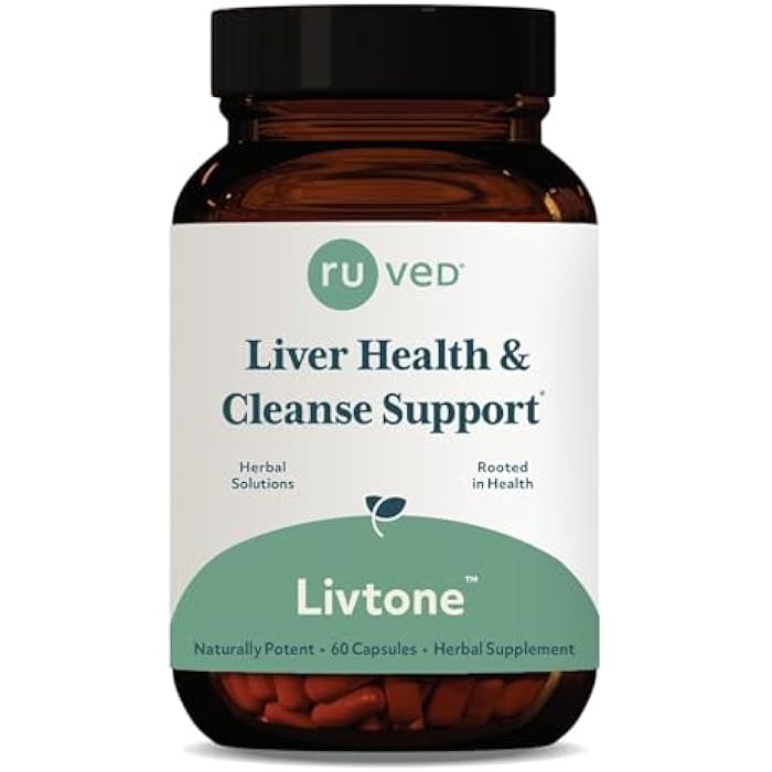 R-U VED ruved LivTone - Liver Care, Liver Support Supplement for Women & Men with Amla, Andrographis & Picrorhiza, Pills with Organic Herbs for Natural Detox - 90 Capsules (1 Count) - Image 1