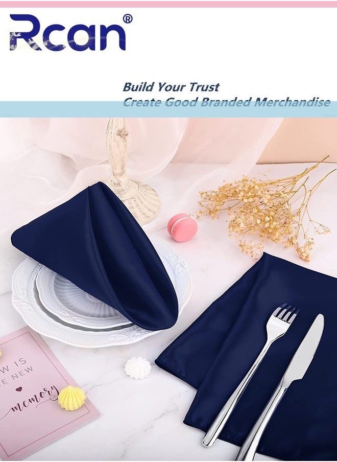 Rcan 20 Pcs Square Satin Napkin Square Table Napkins 17 x 17 inch Dinner Napkins Soft Silk Napkin Reusable Table Napkins for Weddings Dinner Restaurant Party Decoration  - Image 3