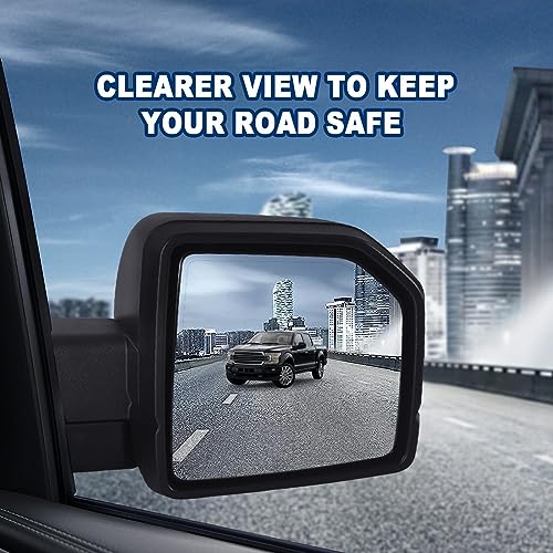 Lqito Right Passenger side Mirror with Power Glass,Heated, Puddle Lights,Clearnce Lamp，Blind Spot Detection and Manual Folding Fits 2015-2020 Ford F150 Replace FL3Z17682FA （11 Pins) - Image 5