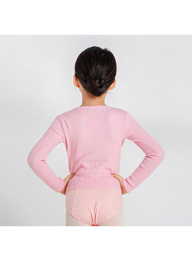 Sansha Children's Dance Sweater Ribbed Knit Ballet Long Sleeve Top Light Purple Xxl-xxxl - Image 5
