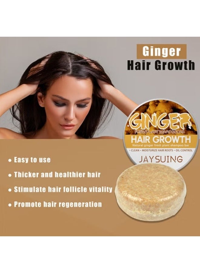 Jay Suing Ginger Hair Growth Shampoo Bar – Natural Herbal Strengthening Cleanser for Stronger, Fuller Hair - Image 4