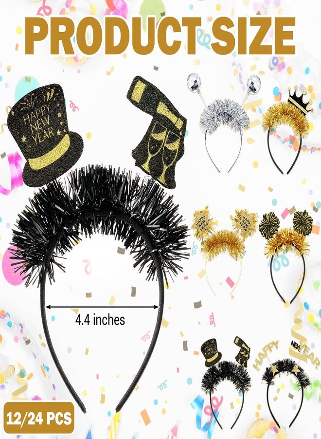 Knitgrip 12 Pack Happy New Year Headbands Glitter New Year's Eve Party Favors and Photo Booth Props 2026 Years Party Favors Supplies - Image 2