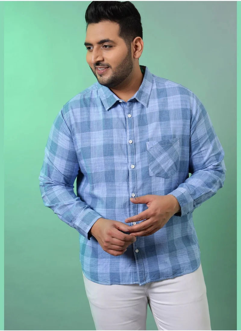 Instafab Plus Checked Regular Fit Shirt