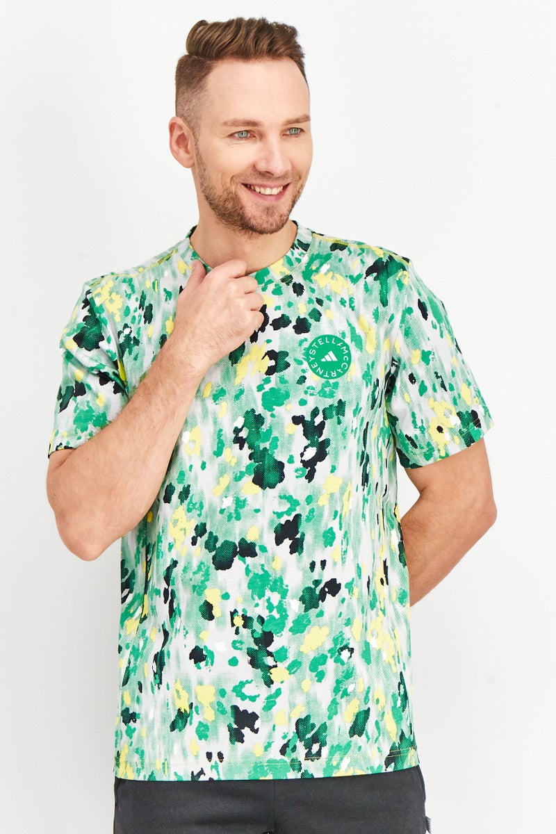 Adidas Women Sportswear Fit Short Sleeve Running T-Shirt, Green Combo - Image 1